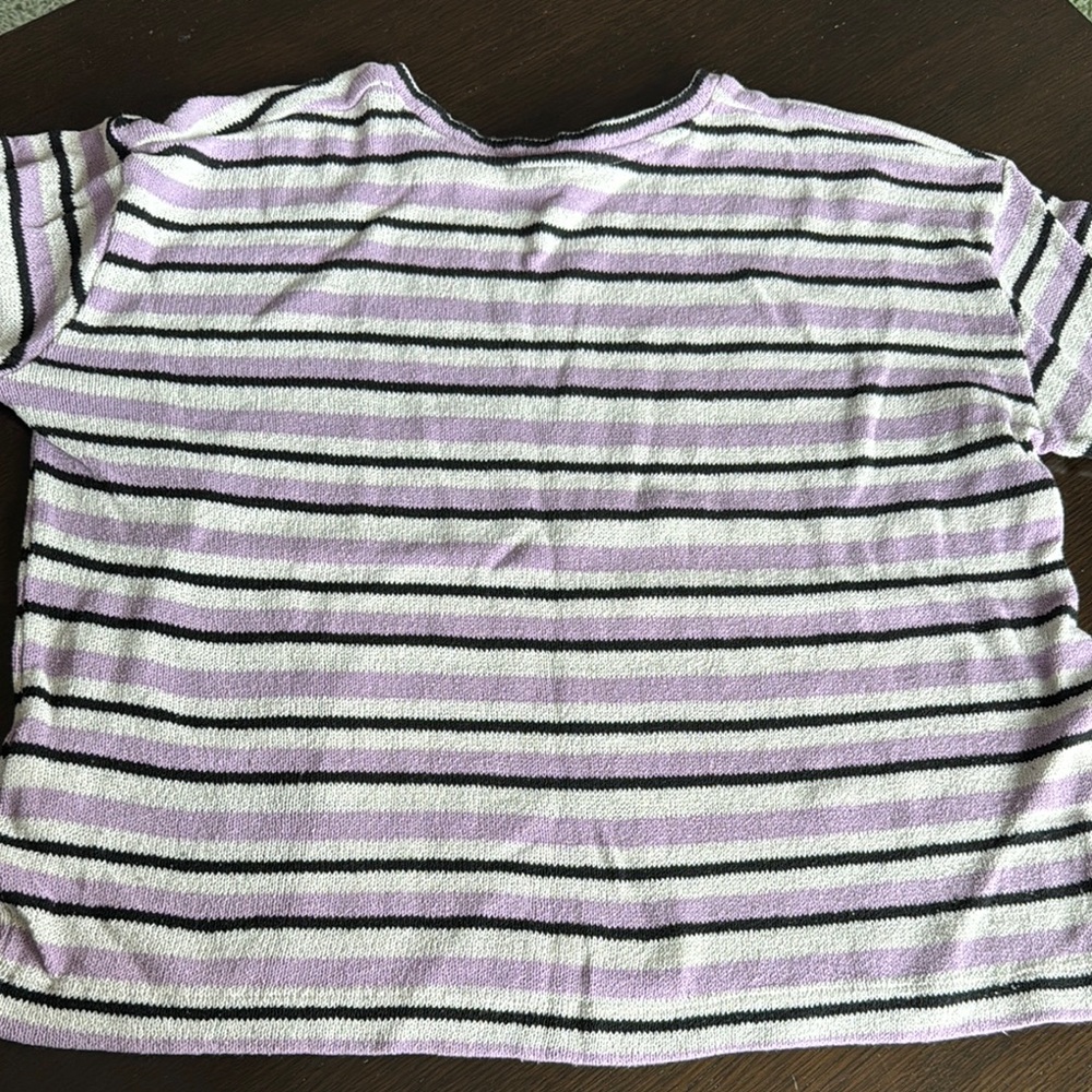 Zara Lavender and Black Striped Sweater - Picture 4 of 4